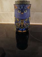 Decorative Monty Bojangles Empty Cat Design Storage Tin ~ 6.5" High  Blue