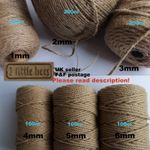 Natural Brown Jute Twine Rope 1-6mm Rustic String Burlap Cat Scratching Garden