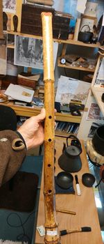 Newly Built Jinashi Shakuhachi 2.8 in G - Hanko CHIKUMA