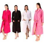 UNISEX 100% EGYPTIAN COTTON TERRY TOWELLING HOODED BATHROBE DRESSING GOWN SOFT