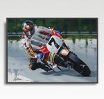Barry Sheene MotoGP A3 print from painting by Greg Tillett poster Wall art