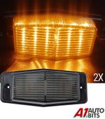 Amber Double Burner Pole Marker LED Smoked Light X2 Retro For VOLVO Truck Lorry