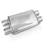 Oval Exhaust Silencer 304 Stainless Steel Muffler Body Dual X Pipe Profusion