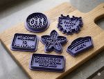 Stranger Things Set of 6 Cookie cutters & Stamps - Fondant, Icing Pastry Playdoh