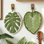 Hand Towel Green Plant Leaf Shape Hand Towel Hanging Absorbent Cleaning Towel PN