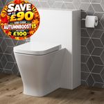 500mm Bathroom Toilet Soft Close Seat Back To Wall Cistern Furniture Unit White