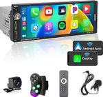 Single DIN 6.9" Wireless Apple CarPlay Android Auto Car Radio Stereo Bluetooth