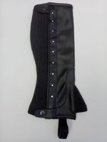 HORSE RIDING LADIES MENS SYNTHETIC LEATHER HALF CHAPS /GAITER WITH CRYSTALS