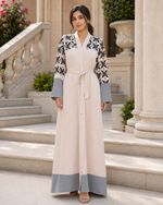 Womens Floral Abaya Maxi Dress Open Front Belted Kimono Dubai Muslim Modest Wear