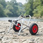 Kayak Cart with Strap Aluminum Small Watercraft Trolley Cart Heavy Duty