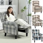 Recliner Armchair Push Back Recliner Chair with Footrest and Wood Legs