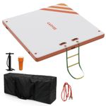 Portable Inflatable Floating Dock Platform PVC Water Mat w/ Air Pump, Carry Bag