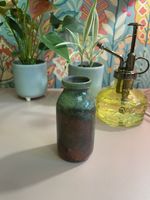 Glosters Pottery Green Raku milk bottle advent exclusive ceramic glaze bottle 1