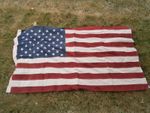 LG VINTAGE STARS STRIPES AMERICAN 50 STAR STITCHED LINEN COTTON FLAG HONEY ME