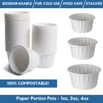Paper Soufflé Cups Disposable Waxed Paper Ramekin Size 1oz / 2oz & 4oz Sauce Pot