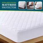 Extra Deep Quilted Mattress Protector 40CM WATERPROOF Anti-allergic Fitted Cover