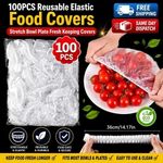 100PCS Reusable Elastic Food Covers Stretch Bowl Plate Fresh Keeping Covers