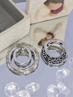Lot Of 2 Silver-tone Circular Brooches or Shawl Pins See Photos  (JP)