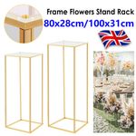 80cm/100cm Wedding Metal Flower Stand Pedestal Plinth Display Cake Holder UK