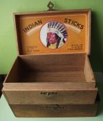 'Indian Sticks' Vintage Tobacco/Cigarette Wooden Box + 1 Other c.1920s/30s