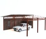 Wooden Retro Car Shelter 1:18 Scale – Shed Garage Diorama Kit Display SIZE 1/18
