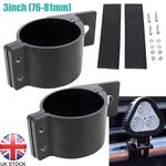 2x 76-81mm Tube Clamps Bull Bar Roll Cage LED Spot Light Holder Mount Bracket UK
