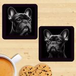 French Bulldog Coasters, Set Of 2, Mug Mats, Gift