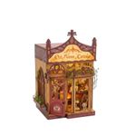 Book Nook Kit with Light 3D Bookend with Light Wooden for Bookshelf, Adults