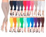 WOMEN'S LADIES CROPPED 3/4 LEGGINGS ACTIVE CAPRI LENGTH STRETCHY PANTS