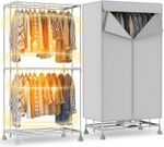 Evviee Electric Clothes Dryer 1800W Foldable Heated Indoor Airer with Timer Grey
