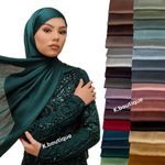New Luxury Premium Soft Lush Silk Scarf Hijab Elegant Plain Wrap Sarong Shawl UK