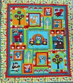 Kids Quilts "Woodland Park" bed quilt (shop sample) 66 x 84 ins + wallhanging