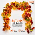 Leaf Garland - Artificial Autumn Wreath for Halloween Decoration - 200CM