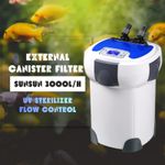 SUNSUN 3000L/h External Canister Filter Fish Aquarium UV Sterilizer Flow Control
