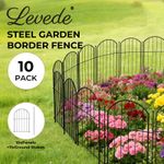 Levede Animal Barrier Metal Decorative Garden Fence Outdoor Pet Border 10 Pack
