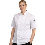 White Chefs Jacket Unisex Short Sleeve Professional Kitchen Uniform Machine Wash
