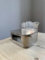 Vintage 1940’s French Stainless Steel Wall Mounted Napkin Dispenser With Glass