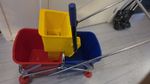 Kentucky Double Mop Bucket Trolley, Separate Dirty / Buckets with mob + 18 heads