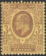 SG 233 3d Dull Reddish Purple on Lemon M20 (3)  very fine and fresh mounted mint