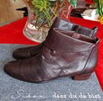 Barbara Heller Womens Ankle Boots Leather Brown Zip Block Heel EU 40.5
