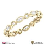 Diamond Eternity Ring 18k Yellow Gold Natural Round & Marquise Cut Wedding Band