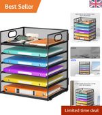 Desk Organizer and Office Accessories, 6 Tier Paper Letter Tray Organizer wit...
