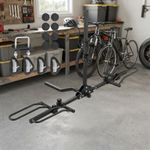 Heavy-Duty 2-Bike Platform Rack with Foldable and Tilting Design - Black