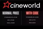 2 x  Cineworld Cinema Ticket - QUICK DELIVERY - Fri Sat Sun - Read Description
