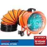 Dust Extractor Ventilation Fan 12" 304.8mm Portable w/ 5m Ducting Fume Blower UK
