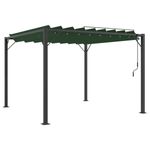 Gazebo with Louvered Roof Outdoor Patio Pavilion Fabric and Aluminium vidaXL