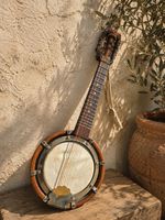 Vintage 8 String Banjo Mandolin Banjolin Antique Folk Instrument 1920s