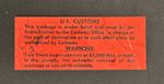 US Customs Stamps/Labels: 'Under Bond' Label (S/A); Black on Red; Year Unknown