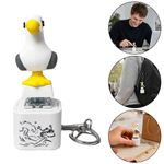 Stress Relief Toy PVC Seagull Keychain with Sound and Light for Daily Use