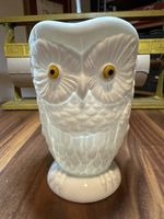 Antique Owl Opaque Milk Glass Pitcher With Glass Eyes Bryce Higbee Glass Co.